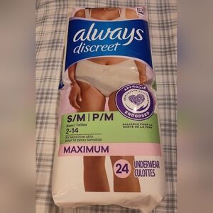 NEW! Always Discreet Underwear Sz S/M